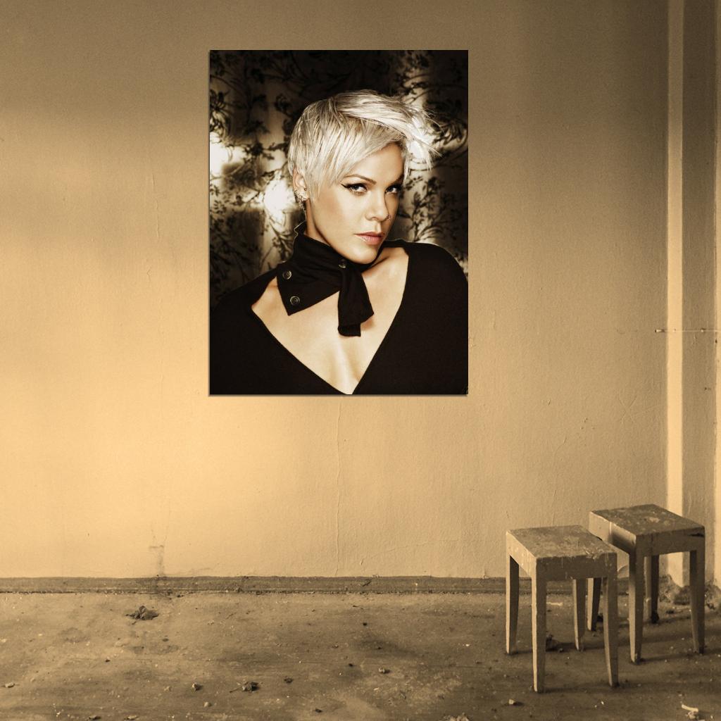 Pink Hot Beautiful Portrait Pop Rock Music Singer Rare Wall Art Print Poster