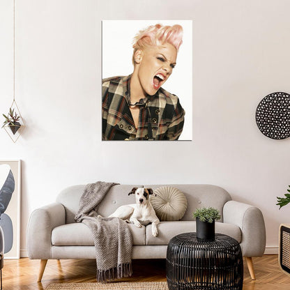 Pink Scream Portrait Pop Rock Music Singer Rare Wall Art Print Poster