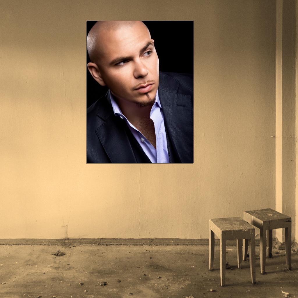Pitbull Portrait Hip Hop Pop Singer Music Rare Wall Art Print Poster