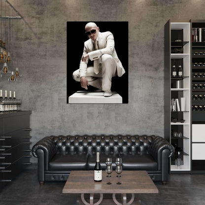 Pitbull White Suit Sunglass Hip Hop Pop Singer Music Rare Wall Art Print Poster