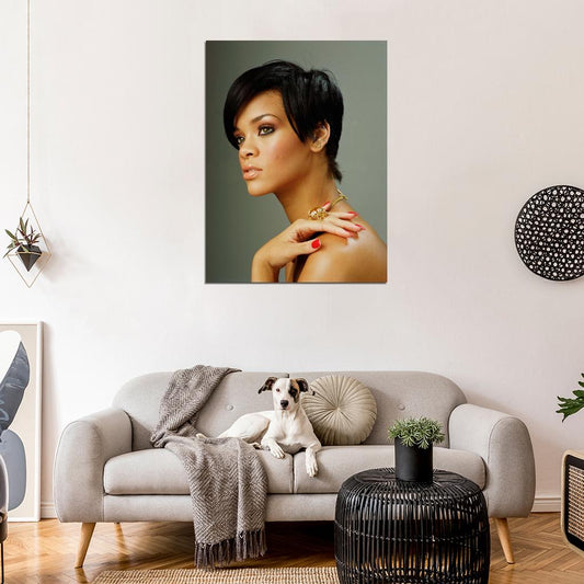 Rihanna Beautiful Portrait R&B Pop Music Singer Rare Wall Art Print Poster
