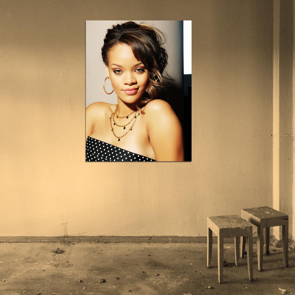 Rihanna Cute Beautiful R&B Pop Music Singer Rare Wall Art Print Poster