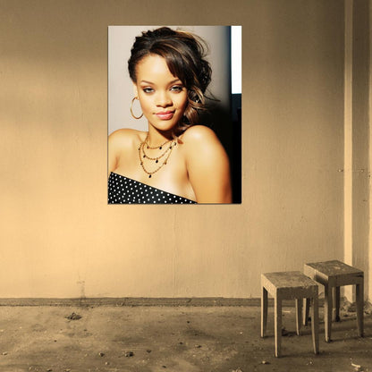 Rihanna Cute Beautiful R&B Pop Music Singer Rare Wall Art Print Poster