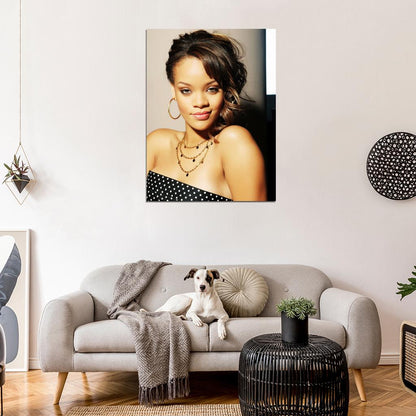 Rihanna Cute Beautiful R&B Pop Music Singer Rare Wall Art Print Poster