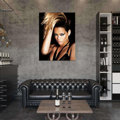 Rihanna Makeup Hot Hair R&B Pop Music Singer Rare Wall Art Print Poster