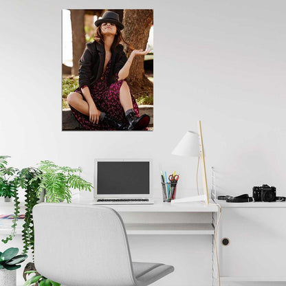 Selena Gomez Hat Dress Style Funny Pop Singer Music Rare Wall Art Print Poster