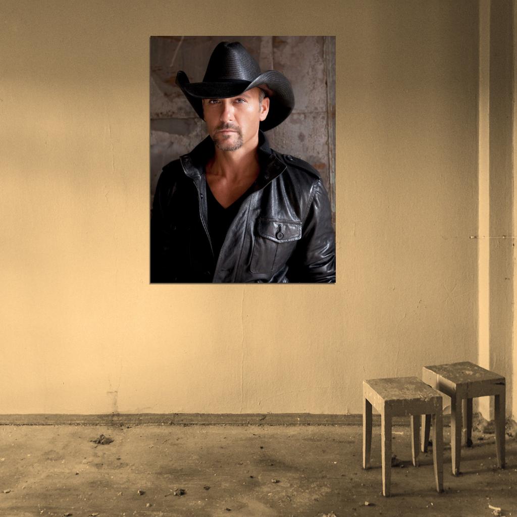 Tim McGraw Hat Country Singer Music Rare Wall Art Print Poster