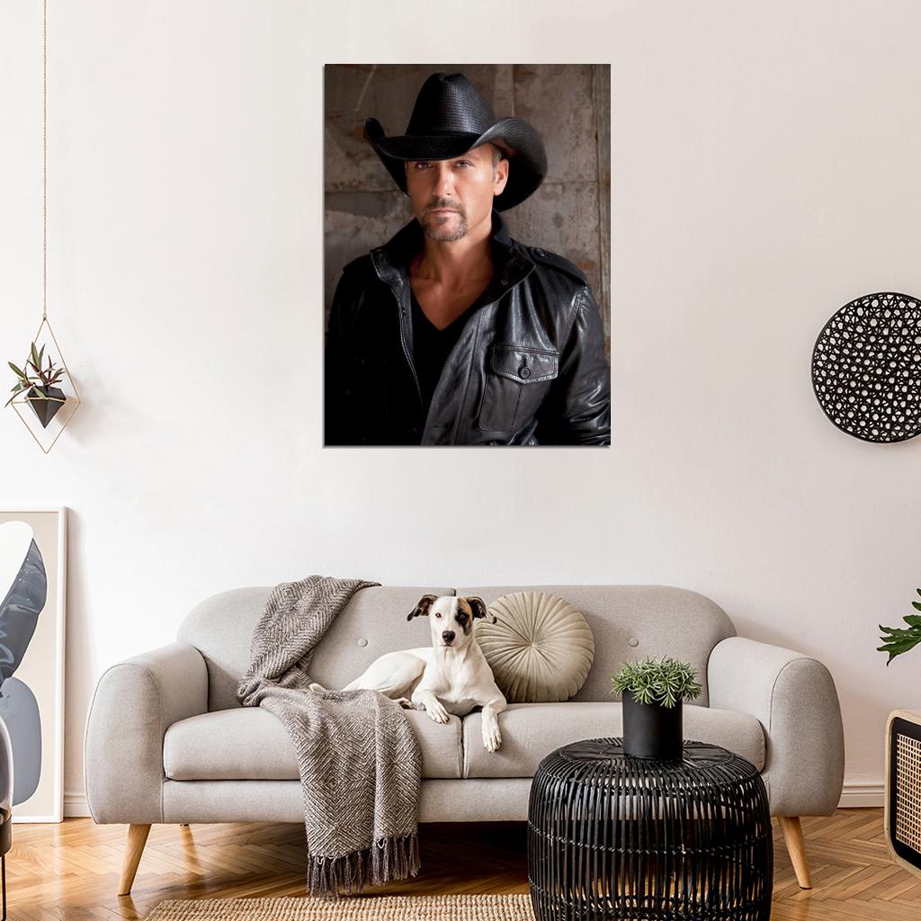 Tim McGraw Hat Country Singer Music Rare Wall Art Print Poster