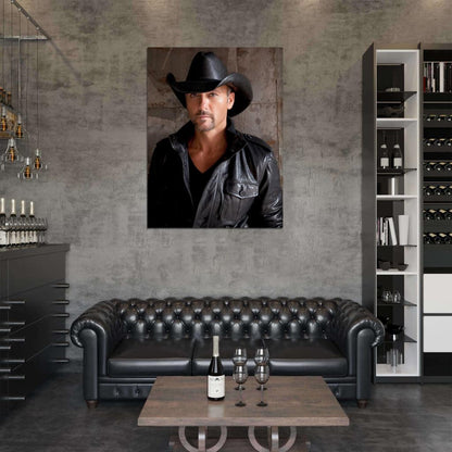 Tim McGraw Hat Country Singer Music Rare Wall Art Print Poster