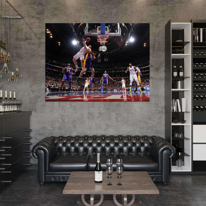 Magic Johnson Layup Los Angeles Retro Basketball Sport Wall Art Print Poster