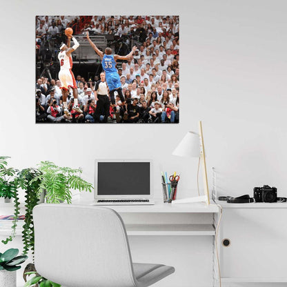 LeBron James Fadeaway Jumper Basketball Sport Wall Art Print Poster