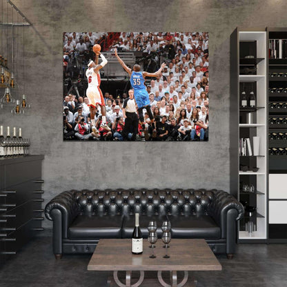 LeBron James Fadeaway Jumper Basketball Sport Wall Art Print Poster