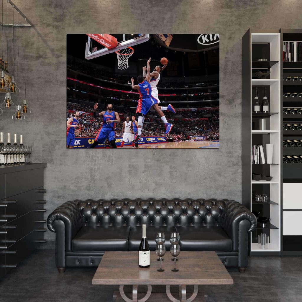 DeAndre Jordan Posterize Dunk Brandon Knight Los Angeles Basketball Sport Wall Art Print Poster