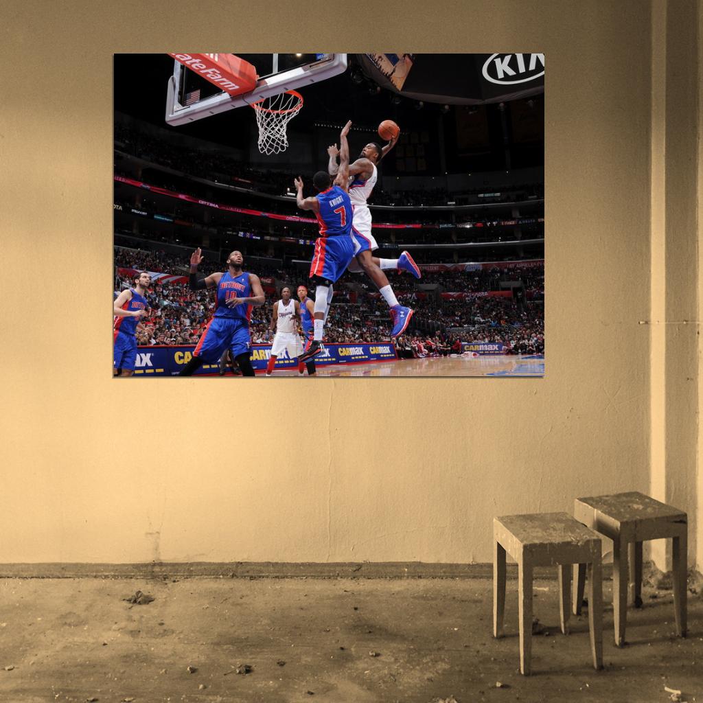 DeAndre Jordan Posterize Dunk Brandon Knight Los Angeles Basketball Sport Wall Art Print Poster