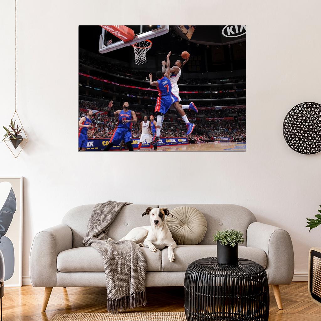 DeAndre Jordan Posterize Dunk Brandon Knight Los Angeles Basketball Sport Wall Art Print Poster