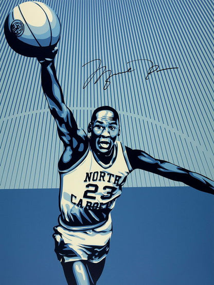 Michael Jordan North Carolina Retro Art Basketball Sport Wall Art Print Poster