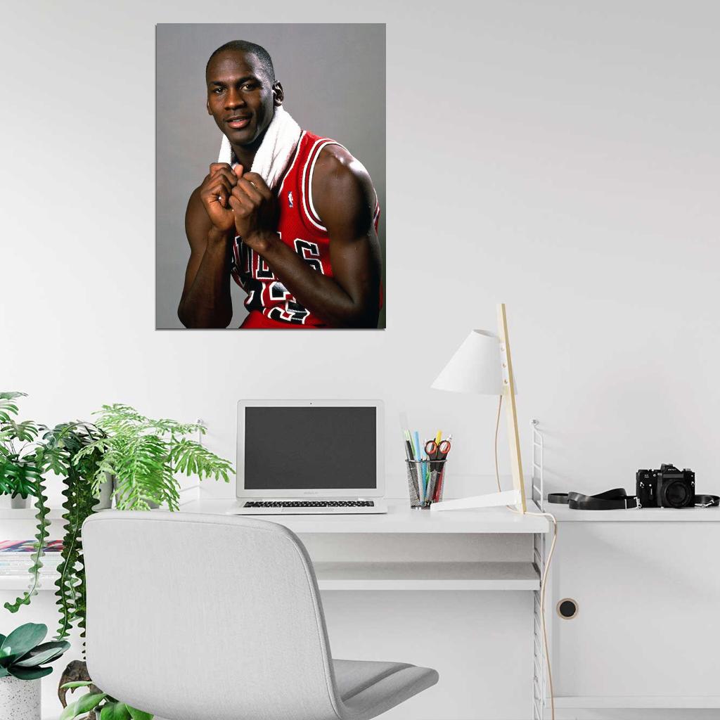 Michael Jordan Towel Retro Basketball Sport Wall Art Print Poster
