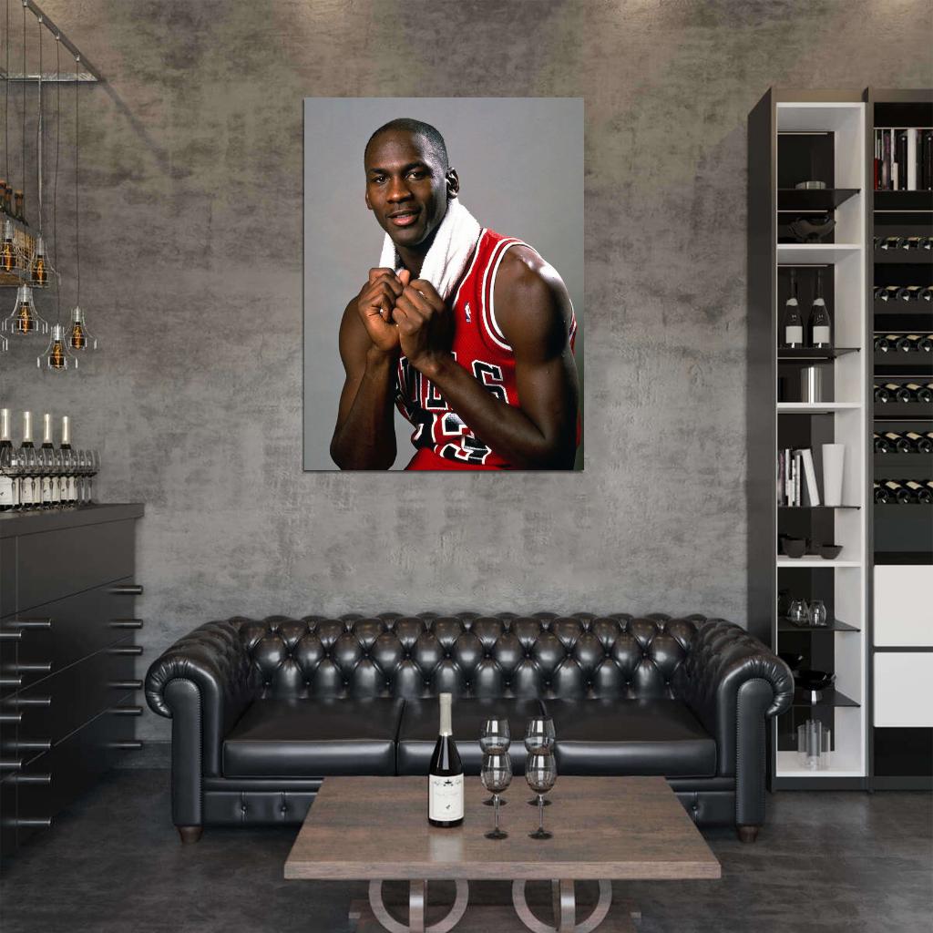 Michael Jordan Towel Retro Basketball Sport Wall Art Print Poster