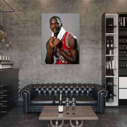 Michael Jordan Towel Retro Basketball Sport Wall Art Print Poster