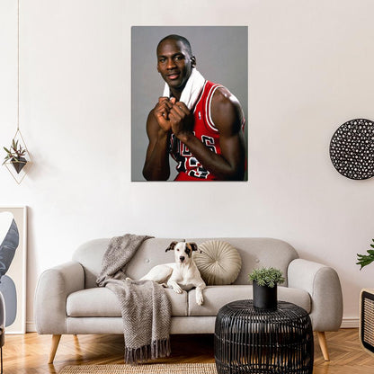 Michael Jordan Towel Retro Basketball Sport Wall Art Print Poster