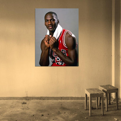 Michael Jordan Towel Retro Basketball Sport Wall Art Print Poster