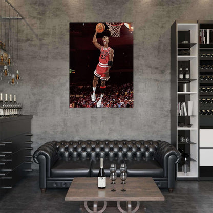Michael Jordan Cool Art Slam Dunk Contest Retro Basketball Sport Wall Art Print Poster