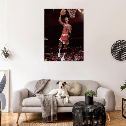 Michael Jordan Cool Art Slam Dunk Contest Retro Basketball Sport Wall Art Print Poster