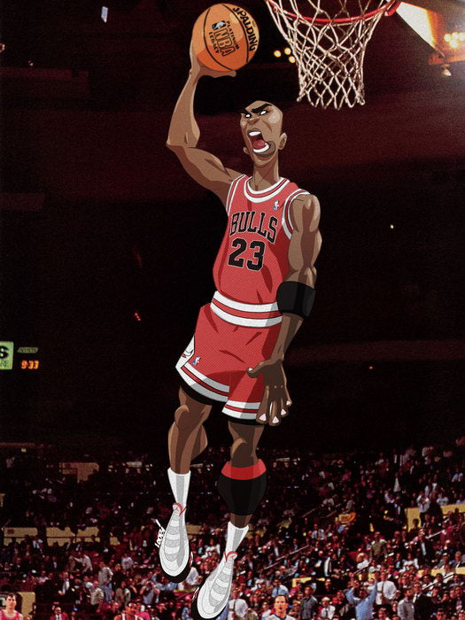 Michael Jordan Cool Art Slam Dunk Contest Retro Basketball Sport Wall Art Print Poster