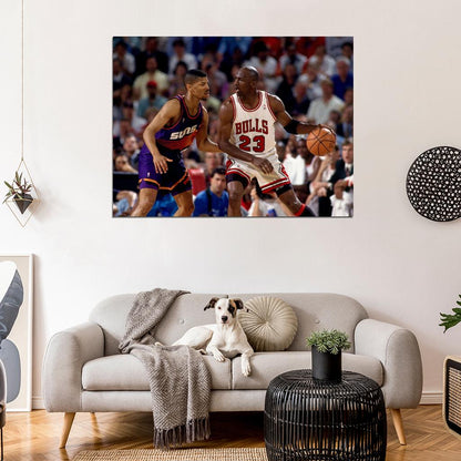Michael Jordan Kevin Johnson Retro Basketball Sport Wall Art Print Poster