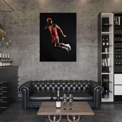 Michael Jordan Painting Art Slam Dunk Retro Basketball Sport Wall Art Print Poster