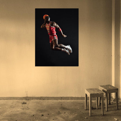 Michael Jordan Painting Art Slam Dunk Retro Basketball Sport Wall Art Print Poster