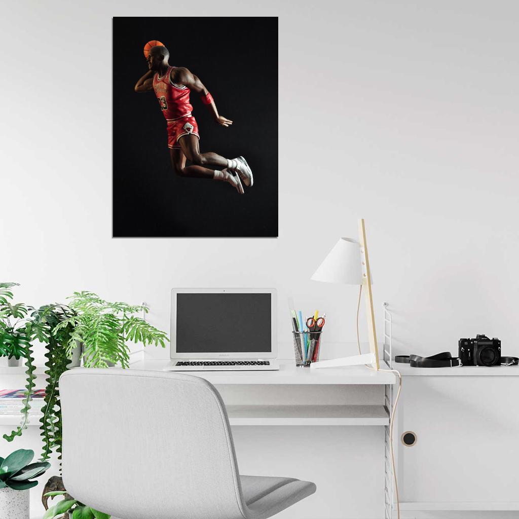 Michael Jordan Painting Art Slam Dunk Retro Basketball Sport Wall Art Print Poster