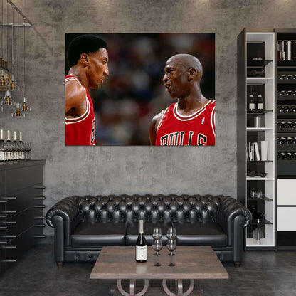 Michael Jordan Scottie Pippen Basketball Sport Wall Art Print Poster