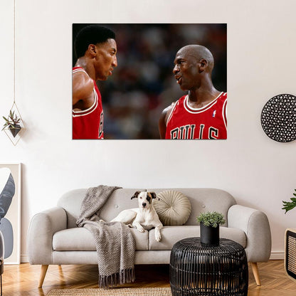 Michael Jordan Scottie Pippen Basketball Sport Wall Art Print Poster