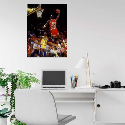 Michael Jordan Dunk Magic Johnson Retro Basketball Sport Wall Art Print Poster