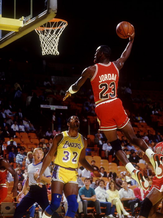 Michael Jordan Dunk Magic Johnson Retro Basketball Sport Wall Art Print Poster
