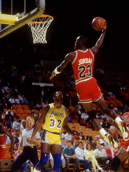 Michael Jordan Dunk Magic Johnson Retro Basketball Sport Wall Art Print Poster