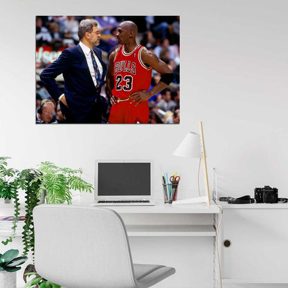 Michael Jordan Phil Jackson Retro Basketball Sport Wall Art Print Poster