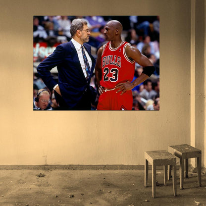 Michael Jordan Phil Jackson Retro Basketball Sport Wall Art Print Poster