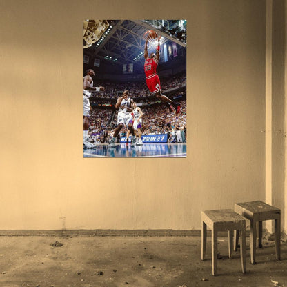 Michael Jordan Dunk Basketball Sport Wall Art Print Poster