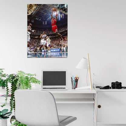 Michael Jordan Dunk Basketball Sport Wall Art Print Poster