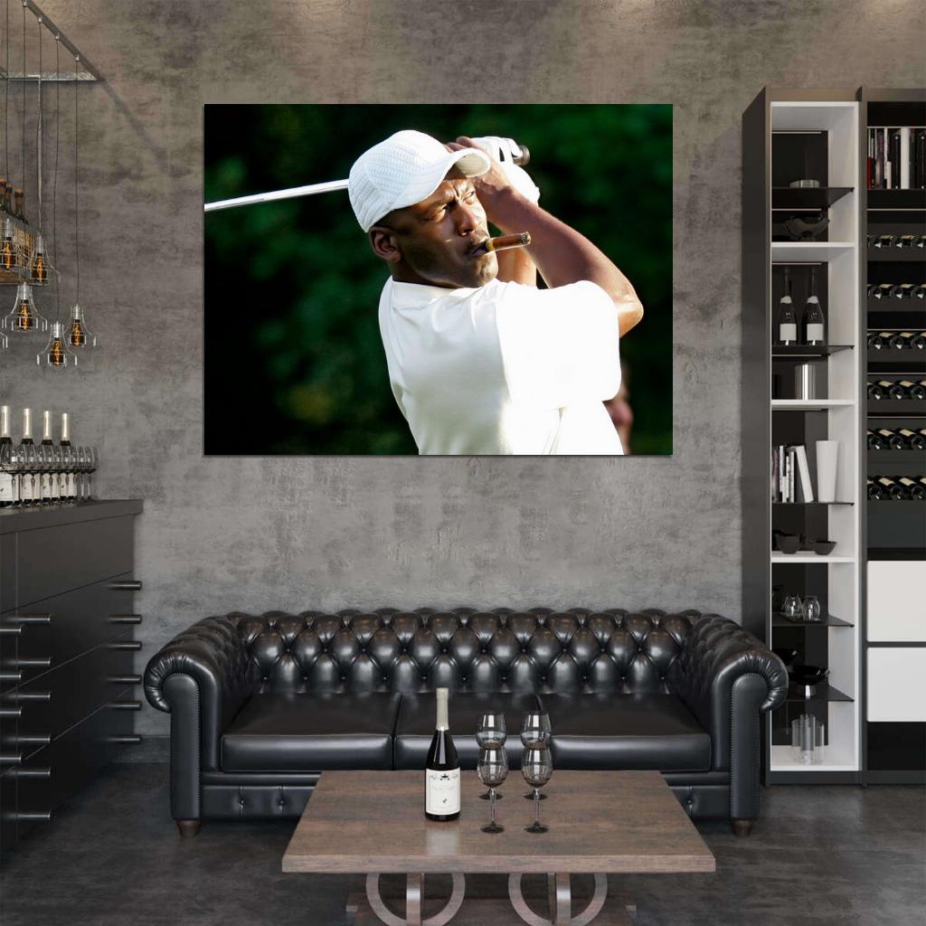 Michael Jordan Legend Golf Cigar Basketball Sport Wall Art Print Poster