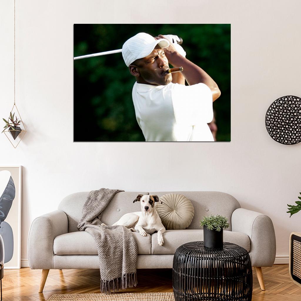 Michael Jordan Legend Golf Cigar Basketball Sport Wall Art Print Poster