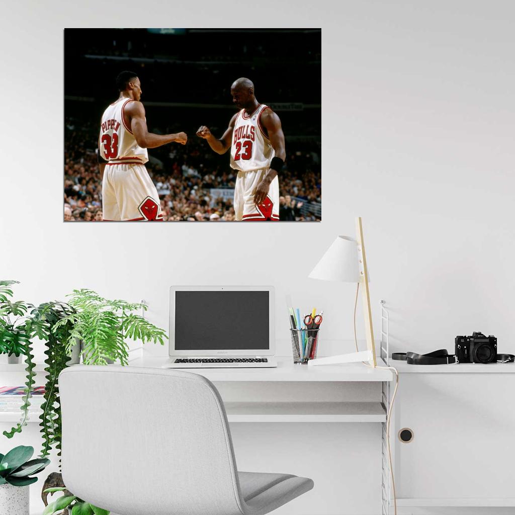 Michael Jordan Scottie Pippen Classic Basketball Sport Wall Art Print Poster