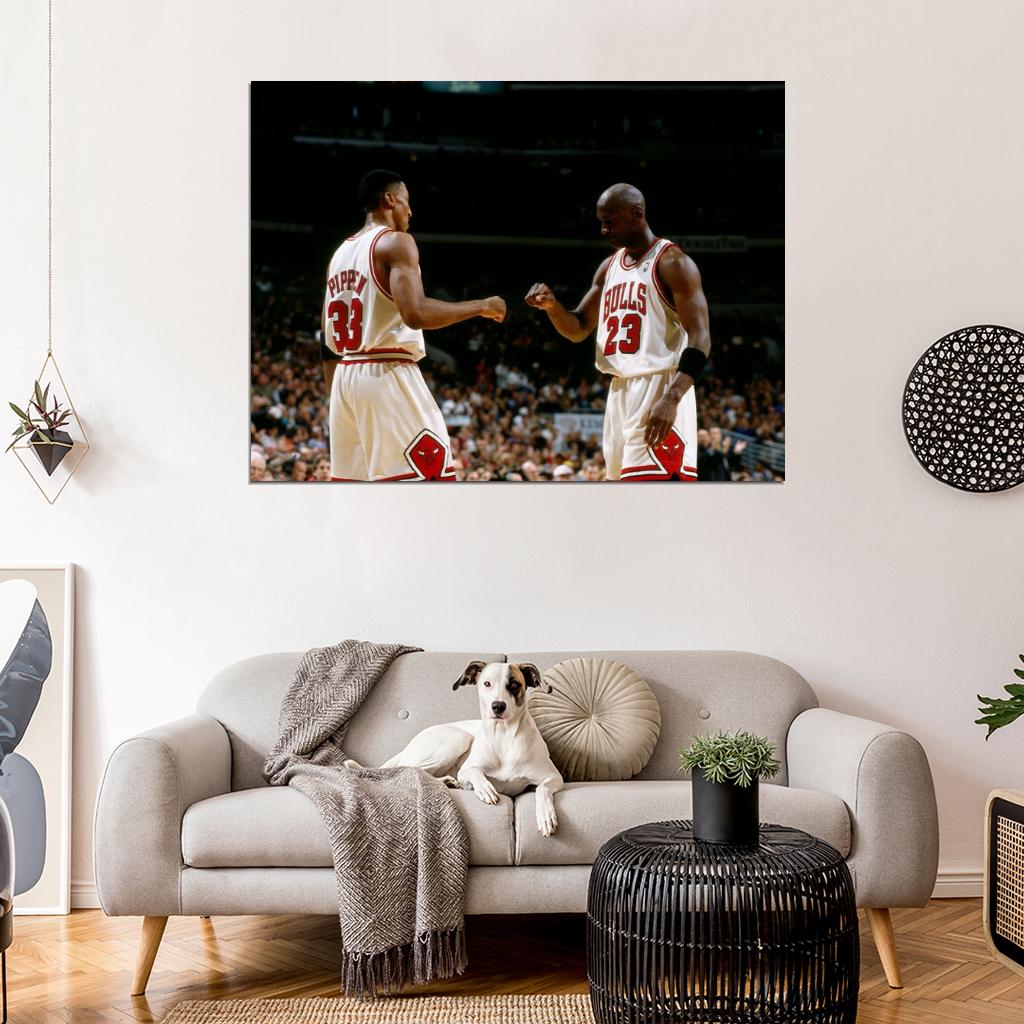 Michael Jordan Scottie Pippen Classic Basketball Sport Wall Art Print Poster