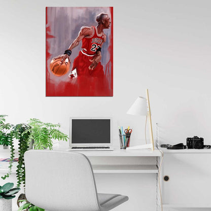 Michael Jordan Cool Sketch Painting Art Basketball Sport Wall Art Print Poster