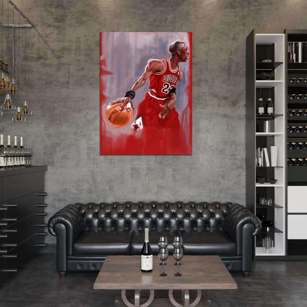 Michael Jordan Cool Sketch Painting Art Basketball Sport Wall Art Print Poster