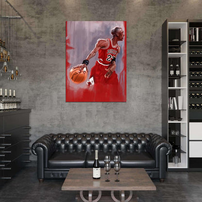 Michael Jordan Cool Sketch Painting Art Basketball Sport Wall Art Print Poster