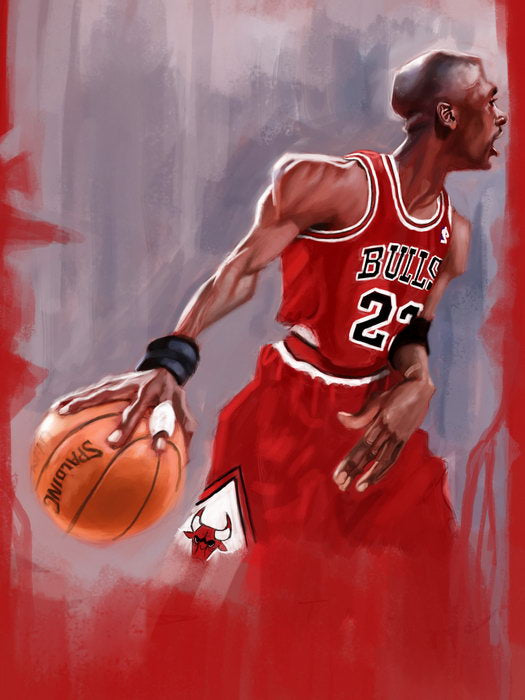 Michael Jordan Cool Sketch Painting Art Basketball Sport Wall Art Print Poster