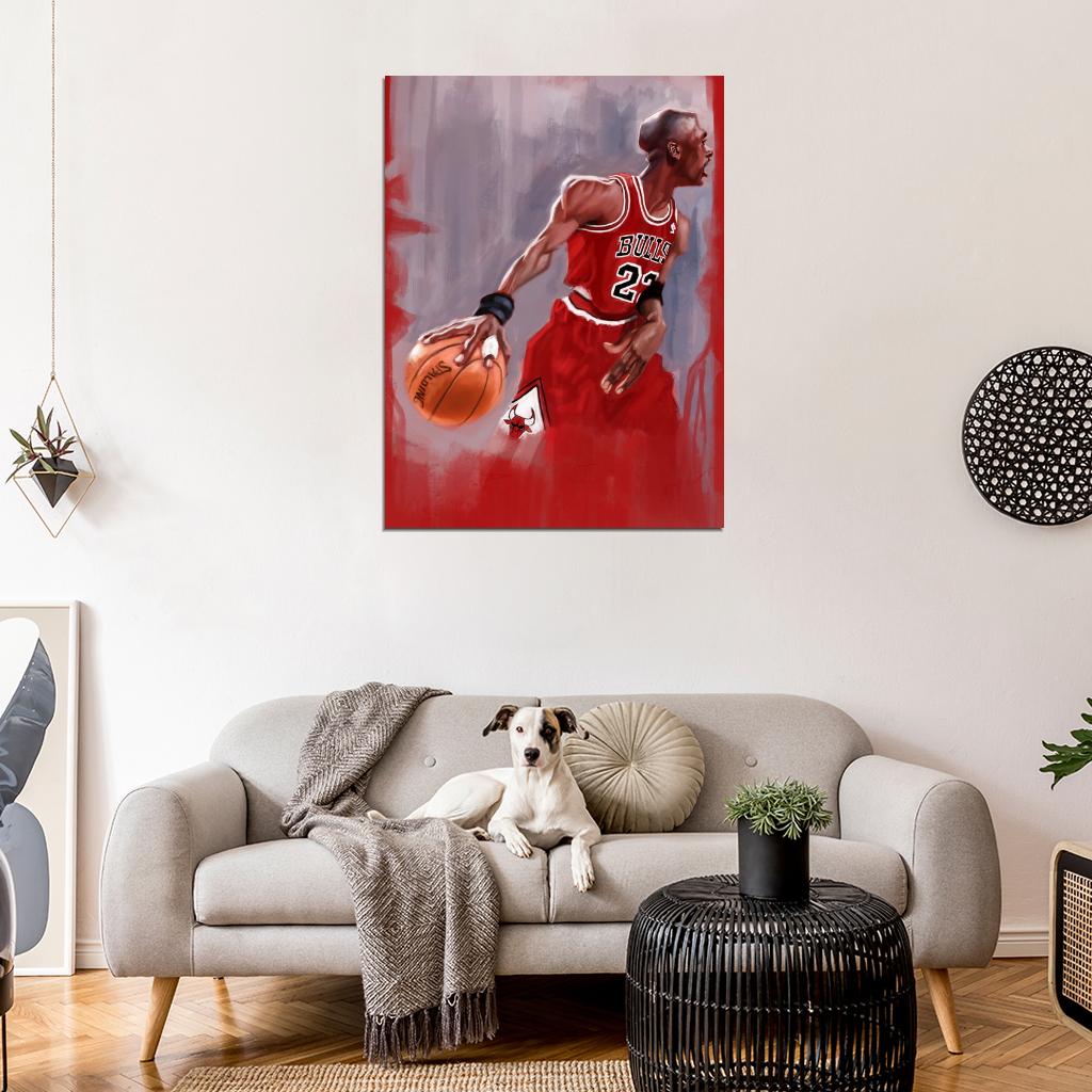 Michael Jordan Cool Sketch Painting Art Basketball Sport Wall Art Print Poster